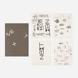 Paul Rand, NeXT logo presentation book and proofs, set of four, 1986, printed paper
