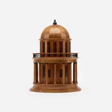 David Linley, Rotunda jewelry box, c. 1995, walnut, macassar ebony
