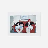 Tim Gardner, Nick and Bhoadie Opening Christmas Gifts, 1998, watercolor on paper