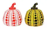 Untitled by Yayoi Kusama, 2016 two painted cast resin in yellow and red, sold Apr 2021