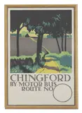 Edward McKnight Kauffer, Edward McKnight Kauffer (1890-1954) 'Chingford by Motor Bus' colour lithograph poster advertising the London General Omnibus Company