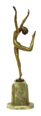 Josef Lorenzl, Josef Lorenzl (Austrian, 1892, a cold-painted bronze figure of a nude dancer