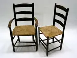 Gordon Russell, A set of five oak ladderback chairs,