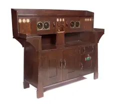 Liberty & Co., An Arts and Crafts oak sideboard designed by Leonard Wyburd,, An Arts and Crafts oak sideboard designed by Leonard Wyburd,