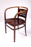 Otto Wagner, A stained beech armchair designed for the Vienna Post Office Savings Bank, manufactured by J. & J. Kohn,