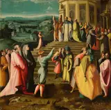 Mirabello Cavalori, Mariä Tempelgang, Um 1550, Öl auf Holz