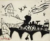 Lyonel Feininger, Der Nachtexpress“ („The Night Express“), 1941, Öl auf Leinwand