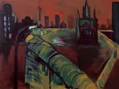 Rainer Fetting, Mauer am Südstern, 1989, Öl auf Leinwand