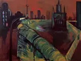 Rainer Fetting, Mauer am Südstern, 1988, Öl und Sand auf Leinwand