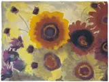 Sonnenblumen by Emil Nolde, Aquarell auf Japan, auf dünnes Japan kaschiert, sold Nov 2007
