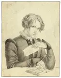 Karl Philipp Fohr, Bildnis Ludwig Sigismund Ruhl, 1816, Feder in Schwarzgrau über Bleistift auf Papier (Wasserzeichen: [Signet] Tiara)