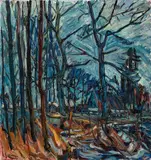 Peter August Böckstiegel, Landschaft II, 1913, Öl auf Leinwand