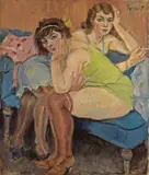 Georg Tappert, Zwei Mädchen auf blauem Sofa