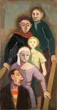 Auf der Treppe I by Karl Hofer, 1948, Öl auf Hartfaser, sold Jun 2009