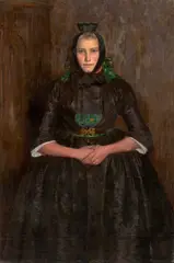 Carl Ludwig Noah Bantzer, Kathche Dörrbecker („Bildnis eines hessischen Bauernmädchens“), 1897, Öl auf Leinwand