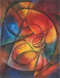 Thomas Ring, Roter Gong“ / „Rote Stimme, 1920, Öl auf Leinwand. Doubliert