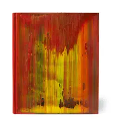 Gerhard Richter, War Cut II, 2004, Original-Pappkassette mit einem leinenbezogenen Buch, der Buchdeckel vom Künstler mit Ölfarben überrakelt