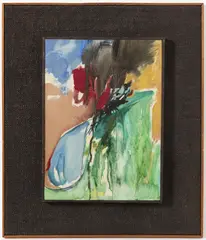 Ladislav Karoušek, Green Landscape, 1981, oil on wood