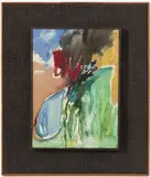Ladislav Karoušek, Green Landscape, 1981, oil on wood
