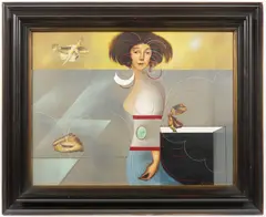 Josef Vyleťal, Nostalgic Scene, 1988, oil on wood
