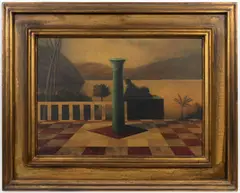 Ivan Exner, Old Times - Homage to Ladislav Čepelák, 1998, tempera, acrylics, oil, board