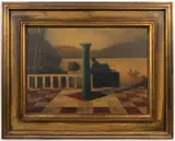 Ivan Exner, Old Times - Homage to Ladislav Čepelák, 1998, tempera, acrylics, oil, board