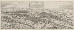 Frans Hogenberg, Renaissance View of Prague, 1580, copper engraving, paper