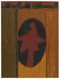 Bird on Wall by Emerson Woelffer, 1956, Oil on canvas, sold Feb 2018