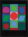 Untitled (6) by Victor Vasarely, c. 1980, Screenprint on paper, sold Oct 2017