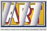 Roy Lichtenstein, Art: The American Federation of Arts 80th Anniversary, 1988-1989, Color screenprint on paper