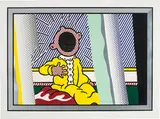 Roy Lichtenstein, Reflections on The Scream (from Reflections), 1990, Lithograph, screenprint, and woodcut in colors with metalized PVC collage and embossing on mold-made Somerset paper