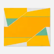 Larry Zox, Yellow Abstract, oil on canvas board