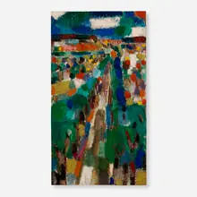 Jan Müller, Vertical Landscape, 1953-55, oil on wood panel