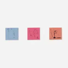 Paul Henry Ramirez, Three Paint Chips, ballpoint pen on paint chips