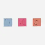 Paul Henry Ramirez, Three Paint Chips, ballpoint pen on paint chips