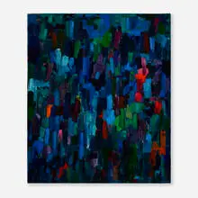 Solomon Ethe, Blue Composition, 1961, oil on canvas