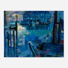 Lena Gurr, Blue Harbor, oil on canvas