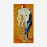 Harry Sternberg, Untitled, oil and gold leaf on board