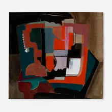 Composition by Eleanor de Laittre, 1943, watercolor, gouache and graphite on paper, sold Dec 2023