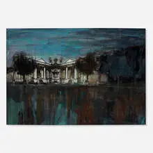 La Orilla by Ismael Gomez Peralta, 1996, oil and collage on canvas, sold Dec 2023