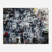 Louis Tavelli, Paleolithic Cave Symbols, oil on paper