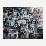Louis Tavelli, Paleolithic Cave Symbols, oil on paper