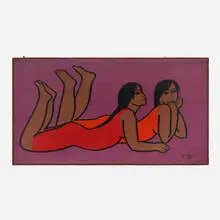 Jan Yoors, Alita and Her Sister, 1963, hand-woven wool