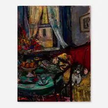 Arbit Blatas, Interieur avec un chien, oil on canvas