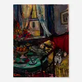 Arbit Blatas, Interieur avec un chien, oil on canvas