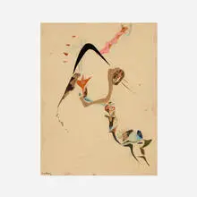 Abstraction by Hilla Rebay, collage on paper, sold Nov 2023