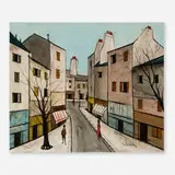 Antoine Villard, Untitled (Street Scene), oil on board