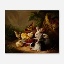 Susan Waters, Untitled (Rabbits and Chicks), 1858, oil on canvas