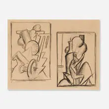 Industry by Thomas Hart Benton, graphite on paper, sold Nov 2023