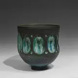 Edwin and Mary Scheier, large vase with kissing figures decoration